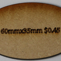 Sinclair Games MDF Base: 60mm x 35mm Oval