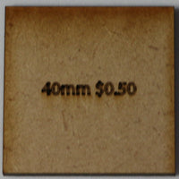 Sinclair Games MDF Base: 40mm Square