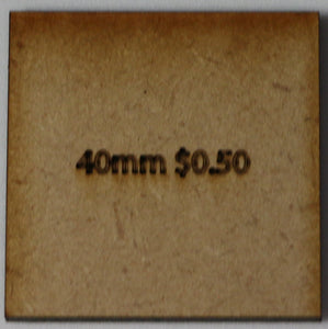 Sinclair Games MDF Base: 40mm Square