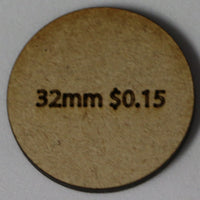 Sinclair Games MDF Base: 32mm Round