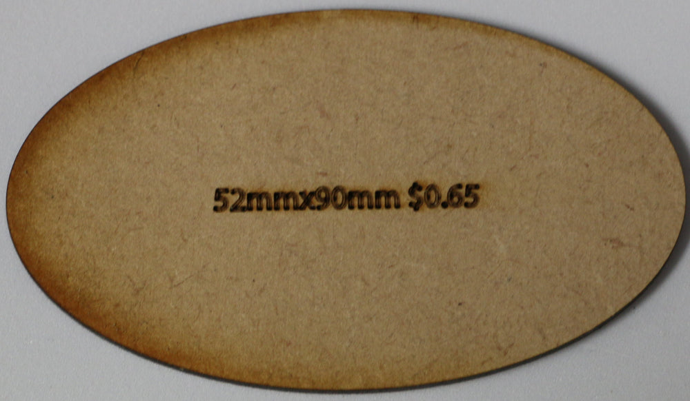 Sinclair Games MDF Base: 52mm x 90mm Oval
