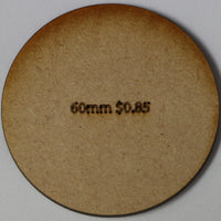 Sinclair Games MDF Base: 60mm Round