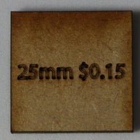 Sinclair Games MDF Base: 25mm Square