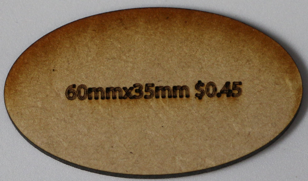 Sinclair Games MDF Base: 60mm x 35mm Oval