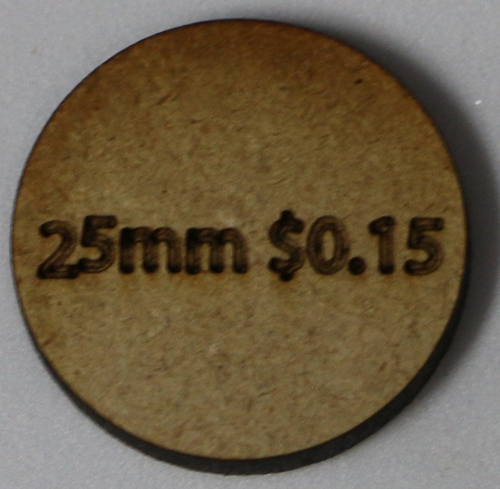 Sinclair Games MDF Base: 25mm Round